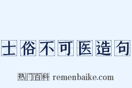 士俗不可医造句是什么意思的图片